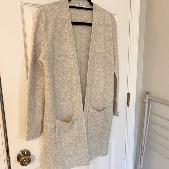 Madewell Kent Long Cardigan Heather Fog - Picture 3 of 6